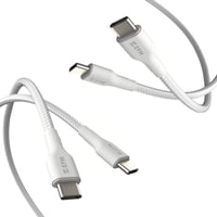 Image 1 of EFM USB-C Braided Cable Twin Pack - 1M With 60W Power Throughput - White