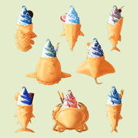 Image 2 of Ocean Taiyaki Keychains