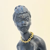 Image 3 of Sculpture en plâtre jeune femme africaine 1930s signée PAGLIAI 