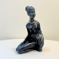 Image 1 of Sculpture en plâtre jeune femme africaine 1930s signée PAGLIAI 