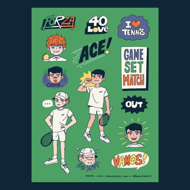 TENNIS - A6 sticker sheet