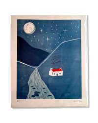 Mountain Bothy - Unframed Linocut Print