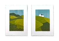 After Yellow I & II - Unframed Linocut Prints