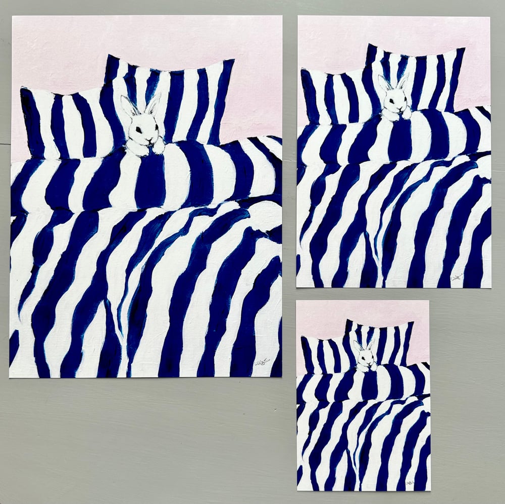 Image of A5/A4/A3 Print # The rabbit who wants to sleep in your bed- 100KR/250KR/500KR