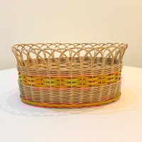 Image 3 of Corbeille ovale en osier tressé vintage – Années 1960 - Panier