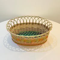 Image 1 of Corbeille ovale en osier tressé vintage – Années 1960 - Panier