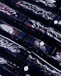 Image 2 of GRAFFITI SHIRT - Navy & Dark Red
