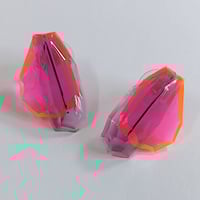 Image 1 of Selenium Pink Hydrangea Stud Earrings with Purple