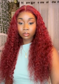 Qinmei red curly wig