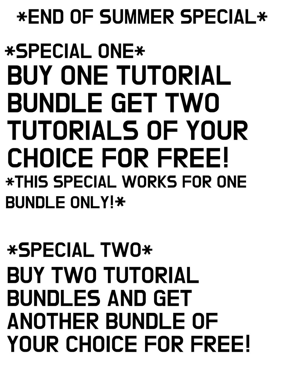 Image of *END OF SUMMER SALE SPECIAL*