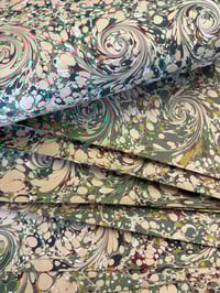 Image 1 of Hand Marbled Project Overs - French Curl. Pick your sheets.