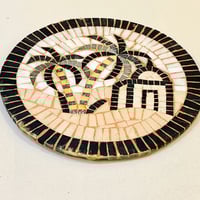 Image 2 of Plaque murale vintage en mosaïque style romain antique - Palmiers, maison bédouine 