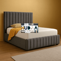 Image 1 of Modern Grey Upholstered Bed Frame – HUDAA Home of Furniture