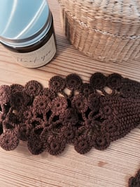 Image 1 of Crochet Hair Scarf Chocolate Brown