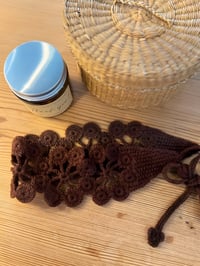 Image 2 of Crochet Hair Scarf Chocolate Brown