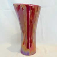 Image 2 of XXL Vase Verceram en céramique d’art, années 50/60, émail rouge bordeaux irisé