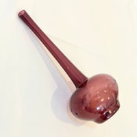 Image 2 of Vase soliflore allemand Lauscha Thuringe Glaskunst RDA verre fin prune vintage 1960s