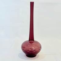 Image 1 of Vase soliflore allemand Lauscha Thuringe Glaskunst RDA verre fin prune vintage 1960s