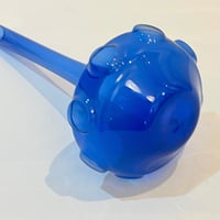 Image 7 of Vase soliflore allemand Lauscha Thuringe Glaskunst RDA verre fin bleu  vintage 1960s
