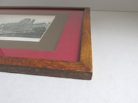 Image 2 of Antique Corfe Castle Dorset Miniature Engraving Print in Wooden Frame Sized 11 x 8 1/8 ins
