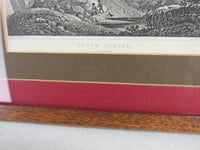 Image 3 of Antique Corfe Castle Dorset Miniature Engraving Print in Wooden Frame Sized 11 x 8 1/8 ins