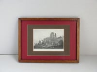 Image 4 of Antique Corfe Castle Dorset Miniature Engraving Print in Wooden Frame Sized 11 x 8 1/8 ins
