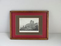 Image 7 of Antique Corfe Castle Dorset Miniature Engraving Print in Wooden Frame Sized 11 x 8 1/8 ins