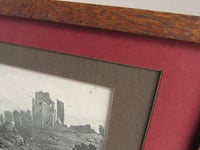 Image 12 of Antique Corfe Castle Dorset Miniature Engraving Print in Wooden Frame Sized 11 x 8 1/8 ins