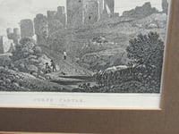 Image 14 of Antique Corfe Castle Dorset Miniature Engraving Print in Wooden Frame Sized 11 x 8 1/8 ins