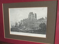 Image 15 of Antique Corfe Castle Dorset Miniature Engraving Print in Wooden Frame Sized 11 x 8 1/8 ins