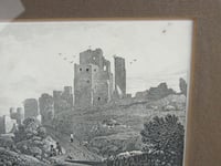 Image 16 of Antique Corfe Castle Dorset Miniature Engraving Print in Wooden Frame Sized 11 x 8 1/8 ins