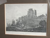 Image 17 of Antique Corfe Castle Dorset Miniature Engraving Print in Wooden Frame Sized 11 x 8 1/8 ins
