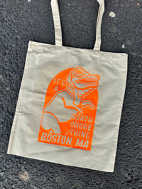 Image 3 of Rhode Island & Massachusetts Totes – Big Blue Bug & Orange Dinosaur Designs