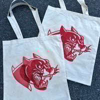 Image 2 of Panther Tote Bag – Bold Hand-Printed Design on Durable Cotton
