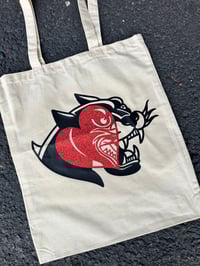 Image 1 of Panther Tote Bag – Bold Hand-Printed Design on Durable Cotton