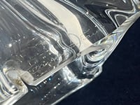 Image 8 of 2 - Pied de lampe à poser signé Daum, cristal, avec abat-jour plissé ruban, années 50 - 60