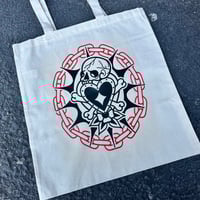 Image 2 of Skull Tote Bag – Hand-Printed Tattoo-Inspired Design on Durable Cotton