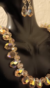 Image 8 of STUNNING PINK CRYSTAL TEARDROP NECKLACE AND EARRING SET