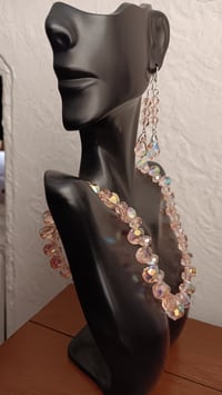 Image 12 of STUNNING PINK CRYSTAL TEARDROP NECKLACE AND EARRING SET