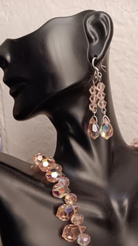Image 16 of STUNNING PINK CRYSTAL TEARDROP NECKLACE AND EARRING SET