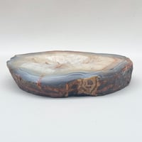 Image 6 of Vide-poche en tranche d'agate cristal bleu vintage 1960 cendrier 