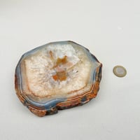 Image 4 of Vide-poche en tranche d'agate cristal bleu vintage 1960 cendrier 