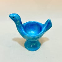 Image 4 of Coquetier poule en faïence bleue de Lili Valentin - Vallauris - années 50 - 60