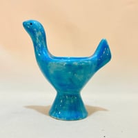 Image 1 of Coquetier poule en faïence bleue de Lili Valentin - Vallauris - années 50 - 60