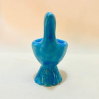 Image 6 of Coquetier poule en faïence bleue de Lili Valentin - Vallauris - années 50 - 60