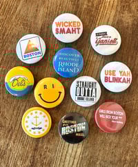 New England Pins – 25mm Handmade Button Pins with Coastal & Local Designs