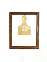 Image of Gold Hair Pick Framed Silkscreen Print