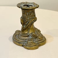 Image 4 of Paire de bougeoirs de toilette ancien en bronze doré - XIXe - style Louis XV