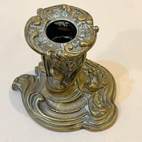 Image 3 of Paire de bougeoirs de toilette ancien en bronze doré - XIXe - style Louis XV
