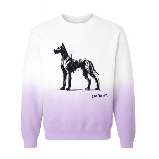 Great Dane Lavender Dip-Dye Crewneck (Hand Dyed)